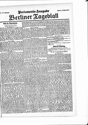 Berliner Tageblatt und Handels-Zeitung vom 16.04.1907