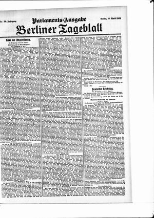 Berliner Tageblatt und Handels-Zeitung on Apr 19, 1907
