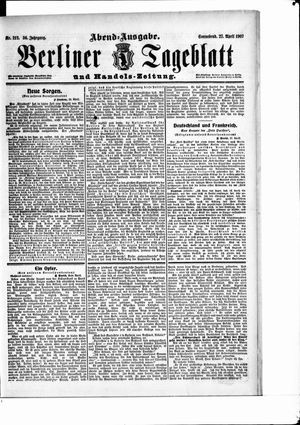 Berliner Tageblatt und Handels-Zeitung vom 27.04.1907