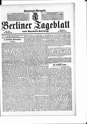 Berliner Tageblatt und Handels-Zeitung vom 28.04.1907