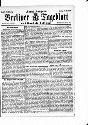 Berliner Tageblatt und Handels-Zeitung on Apr 30, 1907
