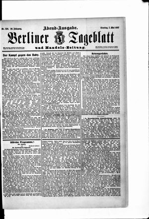 Berliner Tageblatt und Handels-Zeitung on May 7, 1907