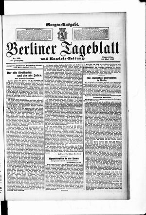 Berliner Tageblatt und Handels-Zeitung vom 30.05.1907