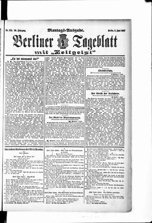 Berliner Tageblatt und Handels-Zeitung vom 03.06.1907