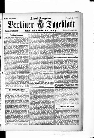 Berliner Tageblatt und Handels-Zeitung vom 10.06.1907