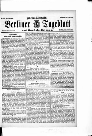 Berliner Tageblatt und Handels-Zeitung on Jun 15, 1907