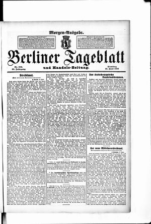 Berliner Tageblatt und Handels-Zeitung vom 18.06.1907