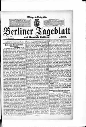 Berliner Tageblatt und Handels-Zeitung on Jun 19, 1907