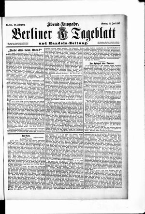 Berliner Tageblatt und Handels-Zeitung vom 24.06.1907