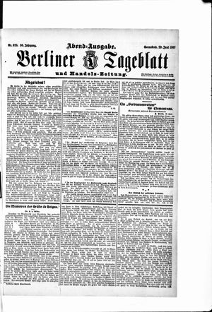 Berliner Tageblatt und Handels-Zeitung vom 29.06.1907