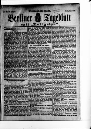 Berliner Tageblatt und Handels-Zeitung vom 01.07.1907