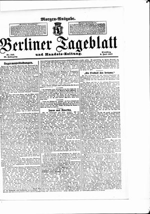 Berliner Tageblatt und Handels-Zeitung vom 09.07.1907