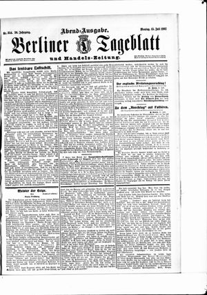Berliner Tageblatt und Handels-Zeitung vom 15.07.1907