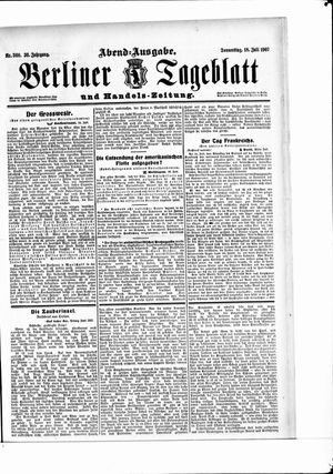 Berliner Tageblatt und Handels-Zeitung vom 18.07.1907