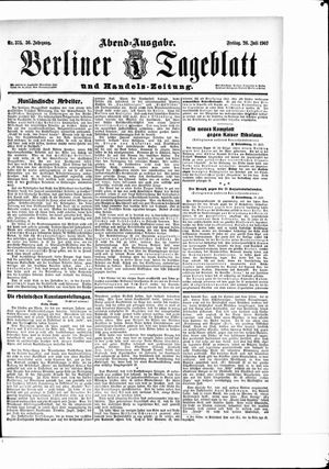Berliner Tageblatt und Handels-Zeitung vom 26.07.1907