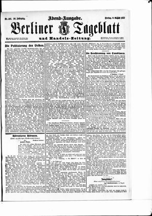 Berliner Tageblatt und Handels-Zeitung vom 09.08.1907