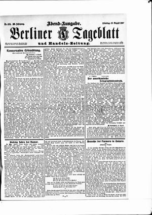 Berliner Tageblatt und Handels-Zeitung vom 13.08.1907