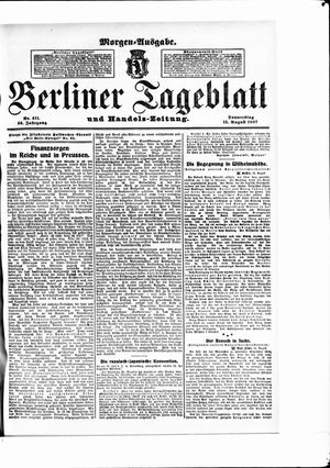 Berliner Tageblatt und Handels-Zeitung on Aug 15, 1907