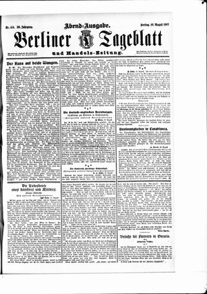 Berliner Tageblatt und Handels-Zeitung vom 16.08.1907