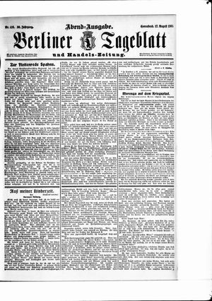 Berliner Tageblatt und Handels-Zeitung vom 17.08.1907