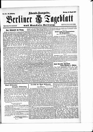 Berliner Tageblatt und Handels-Zeitung vom 19.08.1907