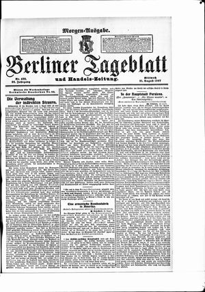Berliner Tageblatt und Handels-Zeitung vom 21.08.1907