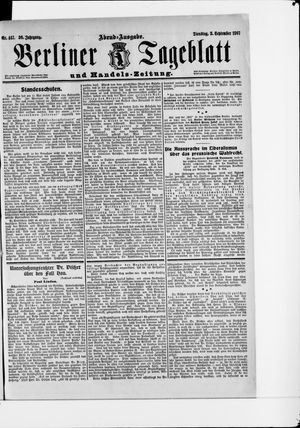 Berliner Tageblatt und Handels-Zeitung vom 03.09.1907