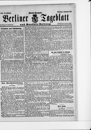 Berliner Tageblatt und Handels-Zeitung vom 04.09.1907