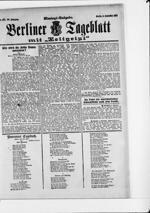 Berliner Tageblatt und Handels-Zeitung vom 09.09.1907
