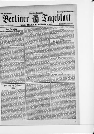 Berliner Tageblatt und Handels-Zeitung vom 12.09.1907