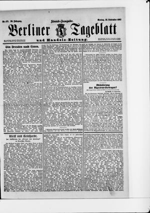 Berliner Tageblatt und Handels-Zeitung vom 16.09.1907