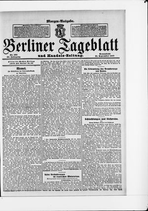 Berliner Tageblatt und Handels-Zeitung vom 21.09.1907