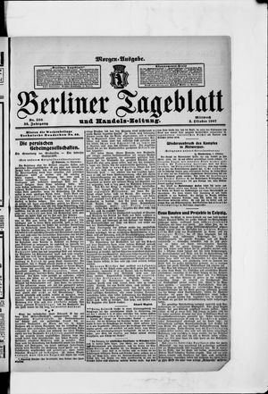 Berliner Tageblatt und Handels-Zeitung vom 02.10.1907
