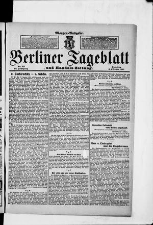 Berliner Tageblatt und Handels-Zeitung on Oct 8, 1907