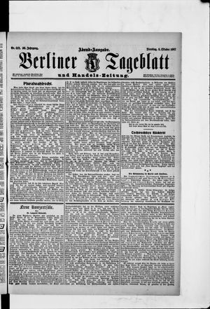 Berliner Tageblatt und Handels-Zeitung vom 08.10.1907