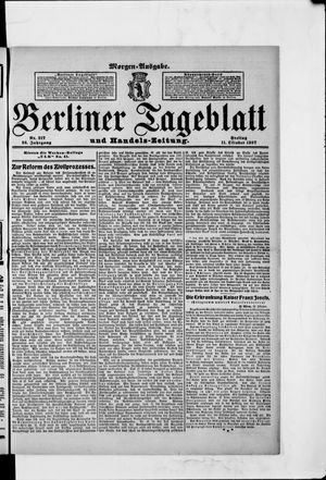 Berliner Tageblatt und Handels-Zeitung vom 11.10.1907