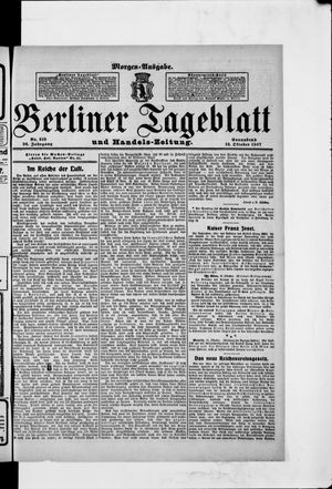 Berliner Tageblatt und Handels-Zeitung vom 12.10.1907