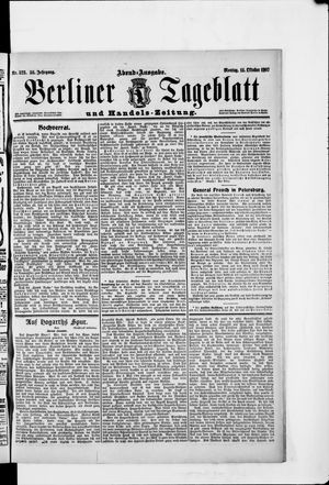 Berliner Tageblatt und Handels-Zeitung vom 14.10.1907