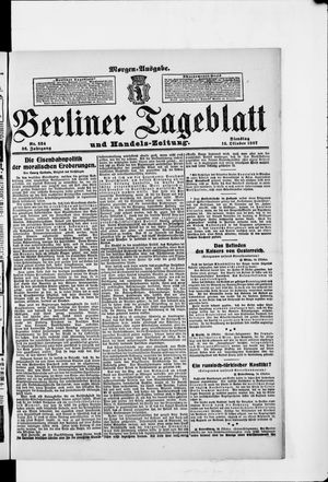 Berliner Tageblatt und Handels-Zeitung on Oct 15, 1907