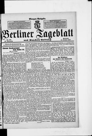 Berliner Tageblatt und Handels-Zeitung vom 16.10.1907