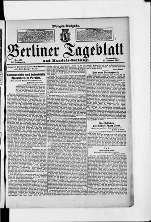 Berliner Tageblatt und Handels-Zeitung on Oct 17, 1907