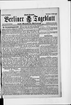 Berliner Tageblatt und Handels-Zeitung on Oct 17, 1907