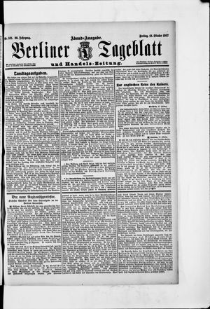 Berliner Tageblatt und Handels-Zeitung vom 18.10.1907