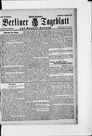 Berliner Tageblatt und Handels-Zeitung vom 19.10.1907