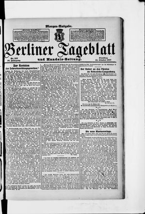 Berliner Tageblatt und Handels-Zeitung vom 22.10.1907