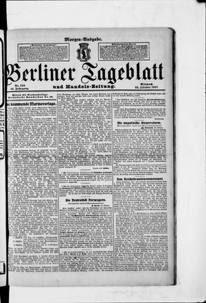Berliner Tageblatt und Handels-Zeitung on Oct 23, 1907