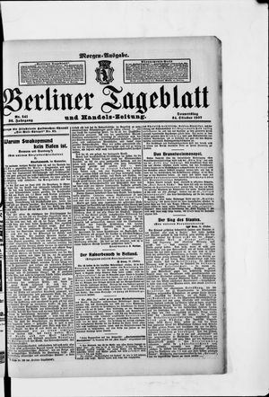 Berliner Tageblatt und Handels-Zeitung vom 24.10.1907