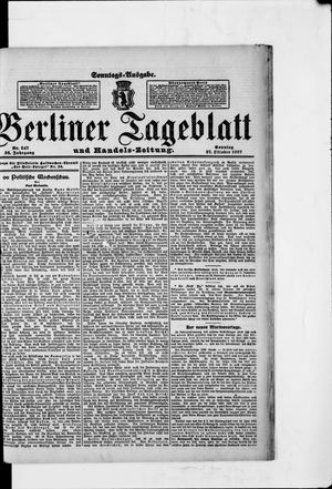 Berliner Tageblatt und Handels-Zeitung vom 27.10.1907