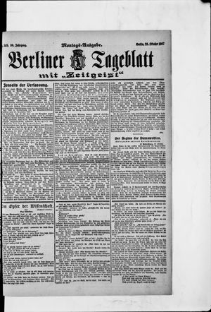 Berliner Tageblatt und Handels-Zeitung vom 28.10.1907
