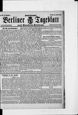 Berliner Tageblatt und Handels-Zeitung vom 28.10.1907